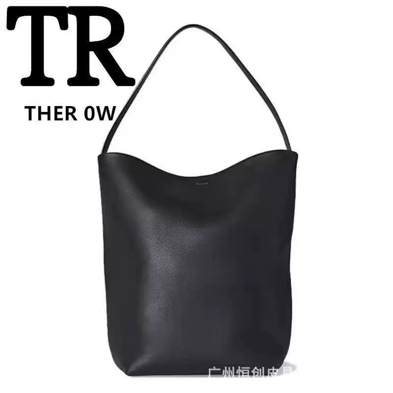 跨境The Row 包董洁通勤慵懒tote大容量单肩手提牛皮水桶托特女包