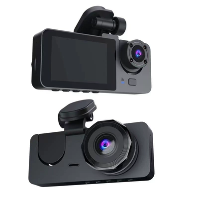 Three-Lens Dash Cam with Simultaneous Driving recorder