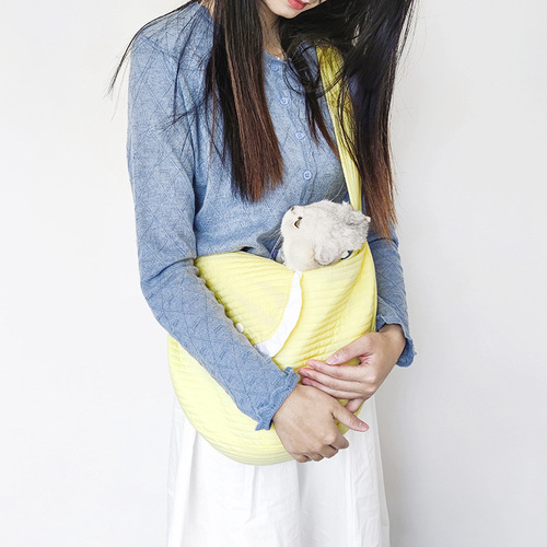 Pet cat bag, portable portable large cross-body shoulder bag, cat outfit, small dog Teddy canvas bag