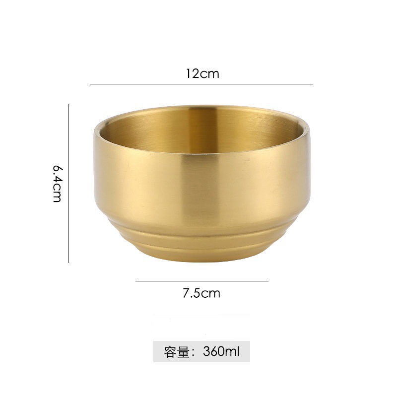 12cm 황금 한국 밥 그릇 (덮개 없음)