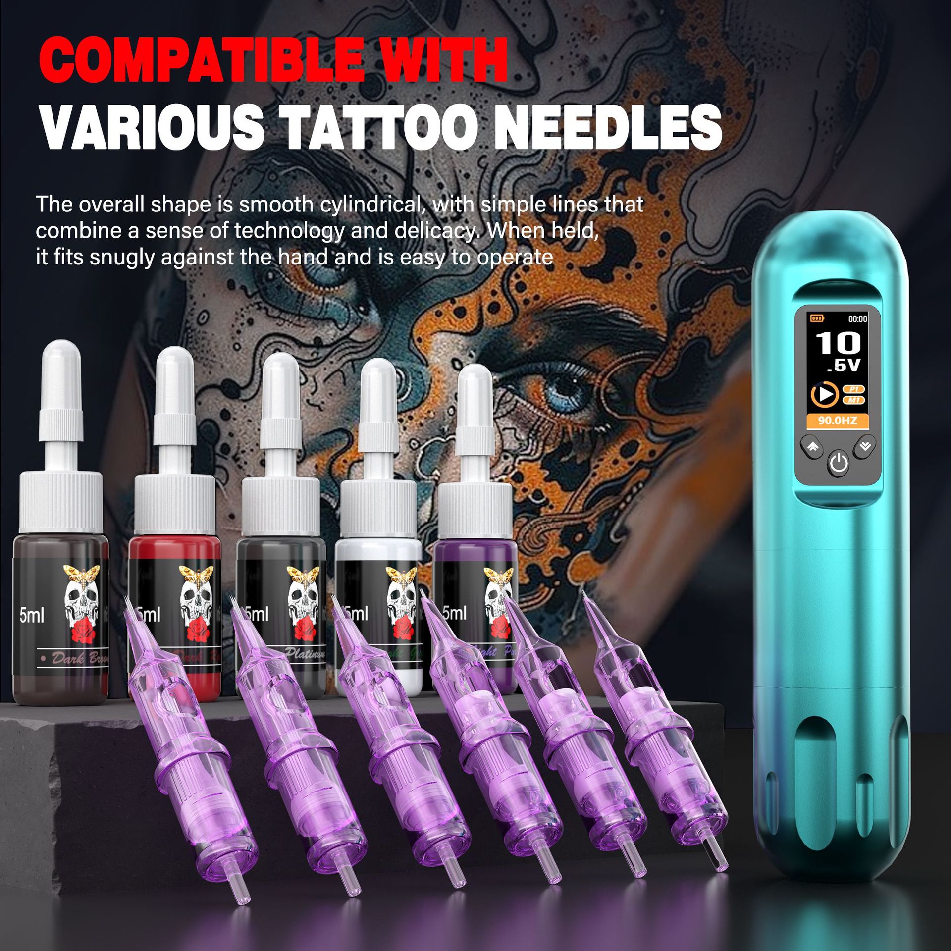 Serie P15 principiantes máquina de tatuaje inalámbrica edición de lujo conjunto completo de corte de alambre niebla tatuaje en un equipo de pluma de batería
