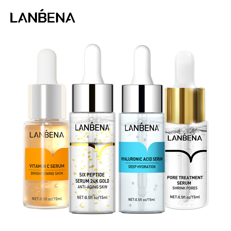 LANBENA Peptide Hyaluronic Acid Vitamin C Serum 15ml - Brightens Skin, Repairs Collagen, and Contains Hexapeptides