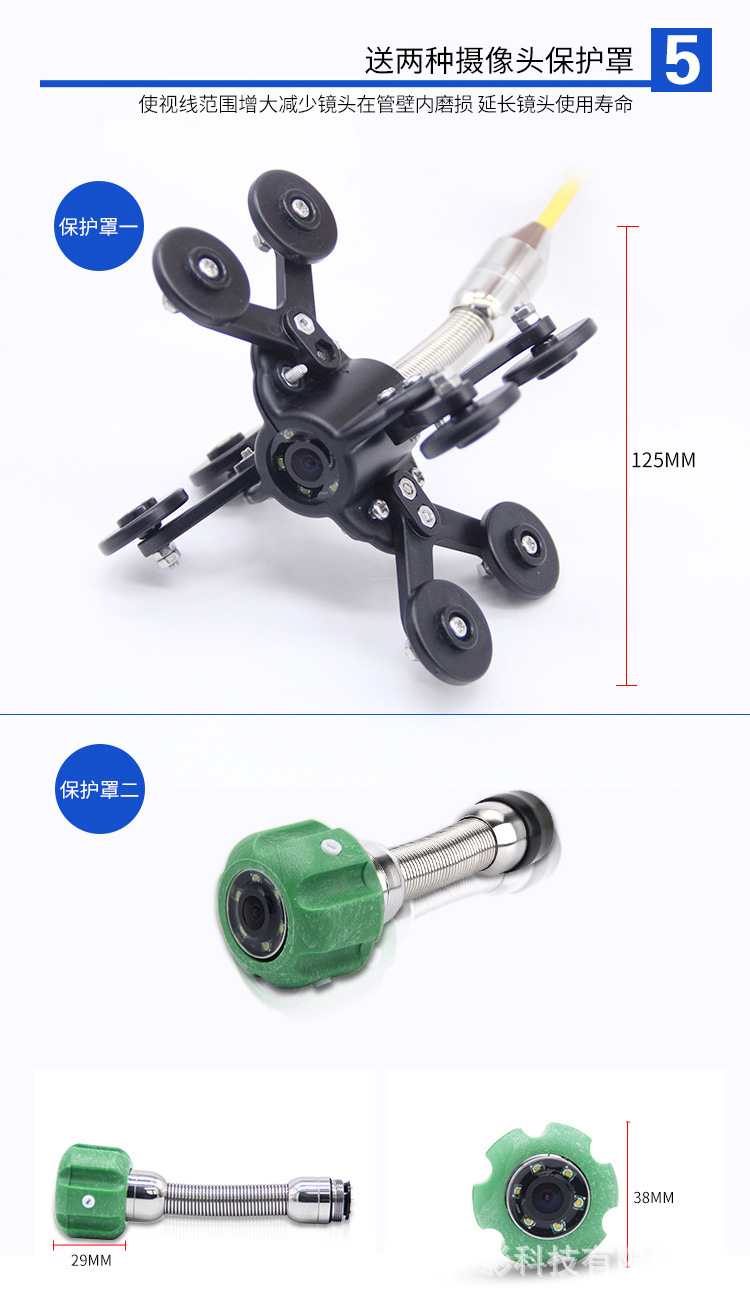 Pipe Endoscope Industrial Sewer Camera HD Pipe Camera Detector Wireless Wall Penetration Locator