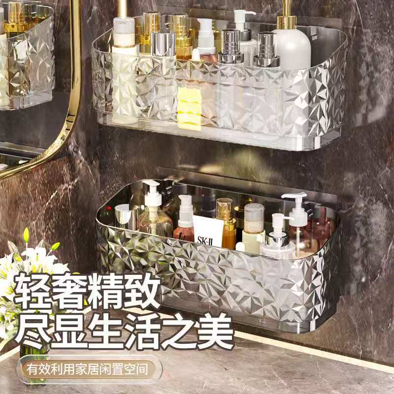 浴室吸盘置物架卫生间免打孔壁挂墙上收纳架子厕所洗漱台各种
