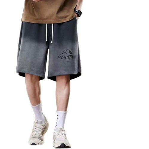 Fashionable summer new five-quarter knitted casual shorts show height and slimming trend loose and comfortable all-matching Hong Kong style Korean style