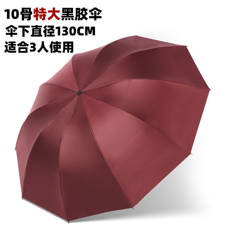 特大号雨伞男女超大号双人三人折叠伞晴雨两用黑胶防晒遮阳大阳伞|undefined