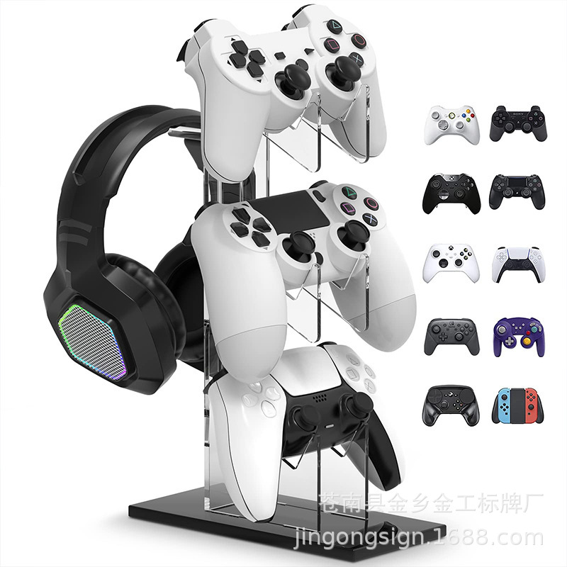Acrílico transfronterizo de tres capas controlador de juego auriculares display rack PS4 inalámbrico controlador display rack image 7