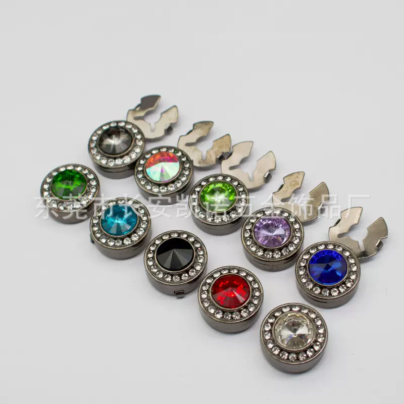 金属纽扣彩色点钻时尚小香风高级高档手缝高脚镶钻袖扣衬衫扣