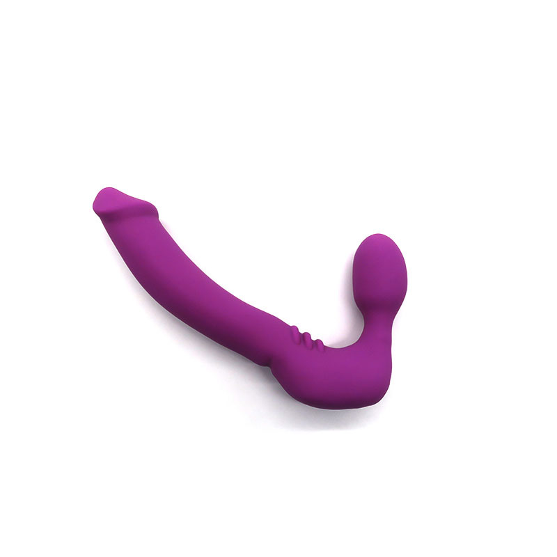 Double-Headed Vibrating Dildo, Silicone Dual-Ended Toy for Internal Stimulation, Purple — detail image 11