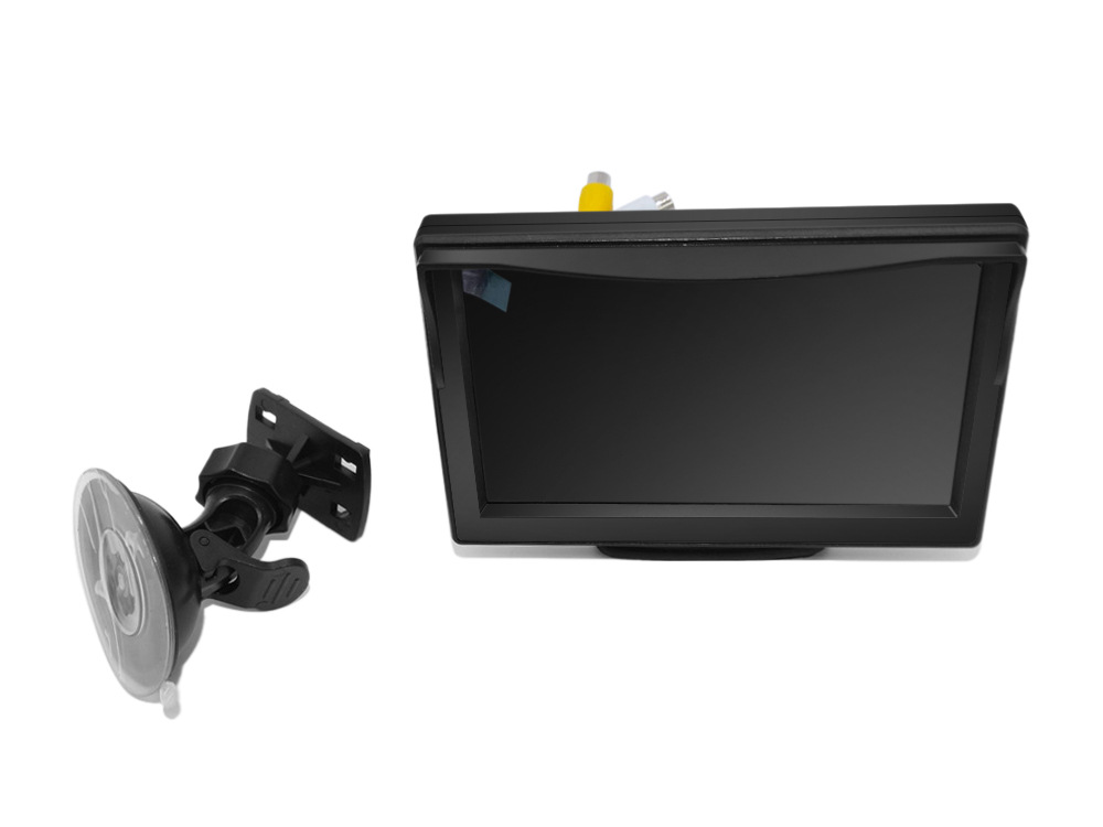 Wide Voltage Range 12-24V Visual Reversing Video Image Hd Car Display Monitor 5inch Desktop Suction Cup Monitor