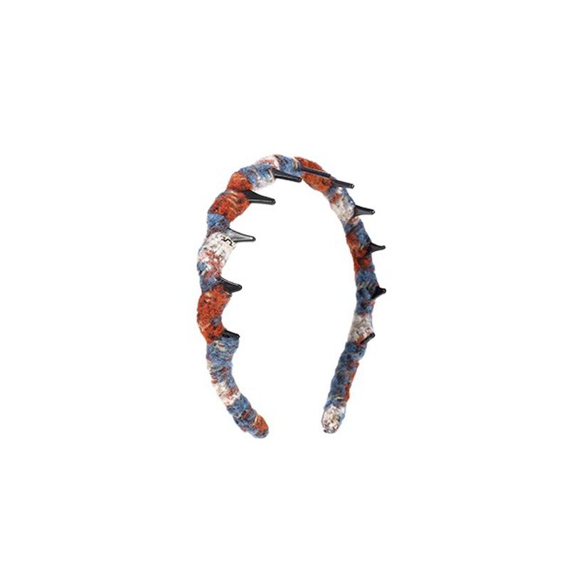 Diadema ondulada de lana de color coreano, accesorios para el cabello de punto esponjoso, diadema superior de cabeza alta para mujer, horquilla para el cabello a presión