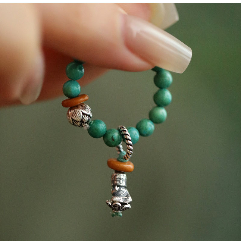 Elastic Cord Turquoise Ring For Women Chinese Style Designer Ring_voghion.com