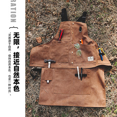 Outdoor apron wear-resistant gardener carpenter picnic camp male and female barber hair salon denim work clothes printed with logo