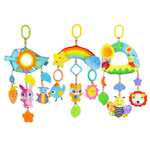aipinqi new baby rainbow leaf bed hanging baby cartoon animal crossbar car hanging soothing plush toy