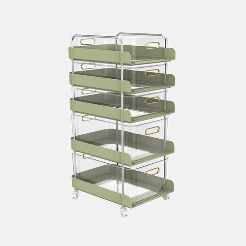 Movable transparent multi-layer storage rack cosmetics condiment bottle storage rack multi-layer drawer pull-out storage rack