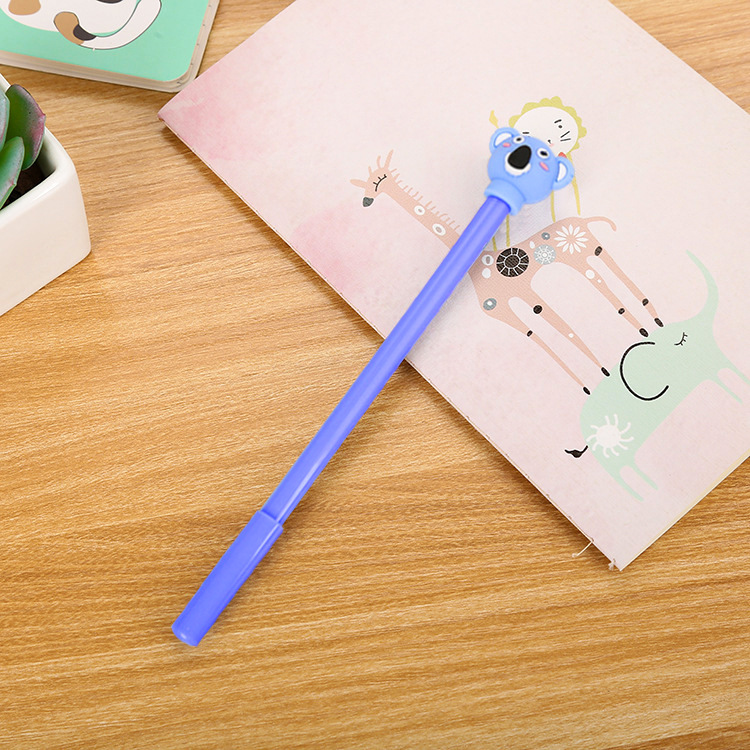 Directo de fábrica creativa Kaola pluma de gel de dibujos animados lindo aprendizaje papelería cabeza de silicona pluma de agua pluma de la firma de oficina