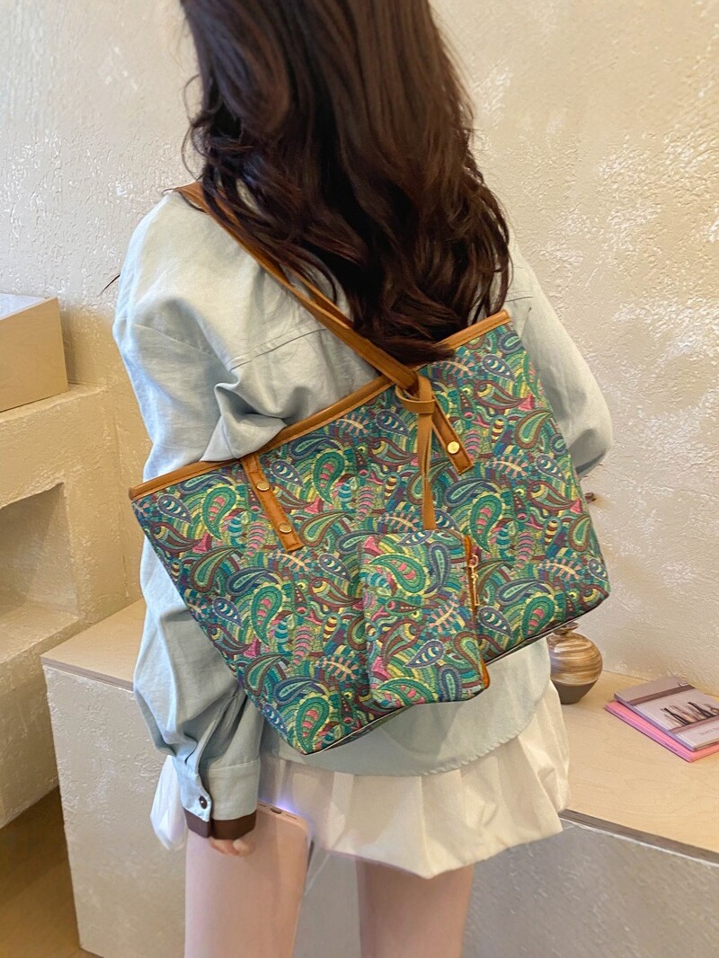 Bolso de venta caliente 2026 nuevo retrógrado impresión bolso especial de mujer gran capacidad de viaje bolso de hombro bolso de mano de alta calidad