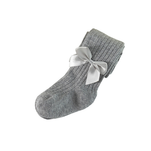 Cross-border supply large bow straight bar children's pantyhose spring and autumn thin large PP baby infant base socks and pants