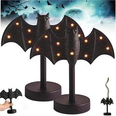 亚马逊新品 Twinkle Bat Candlestick万圣节闪烁蝙蝠烛台装饰摆件