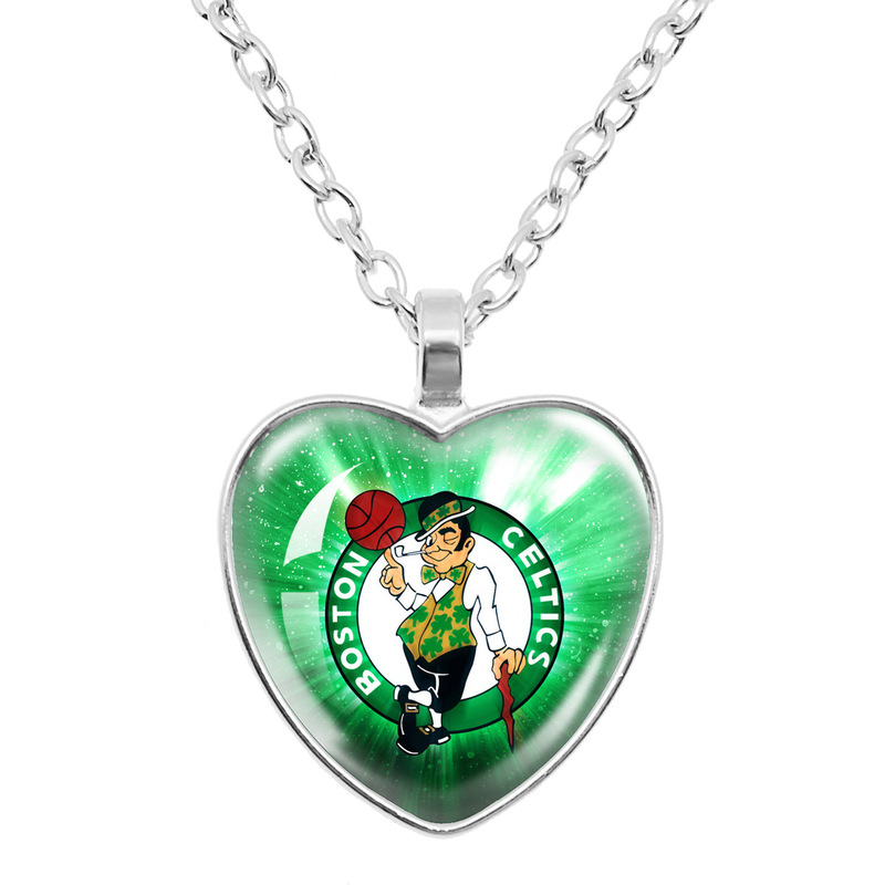 Nba Team Logo Celtics Time Gemstone Heart-Shaped Necklace Pendant Sweater Chain Basketball Fan Gift Th003 Nba Team Logo Celtics Time Gemstone Heart-Shaped Necklace Pendant Sweater Chain Basketball Fan Gift Th003