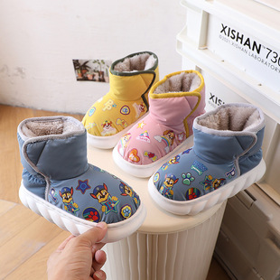 Paw Patrol Children's Snow Boots Boys Baby Winter 2024 New Girls Waterproof Snow Shoes Plus Velvet Large Cotton Shoes