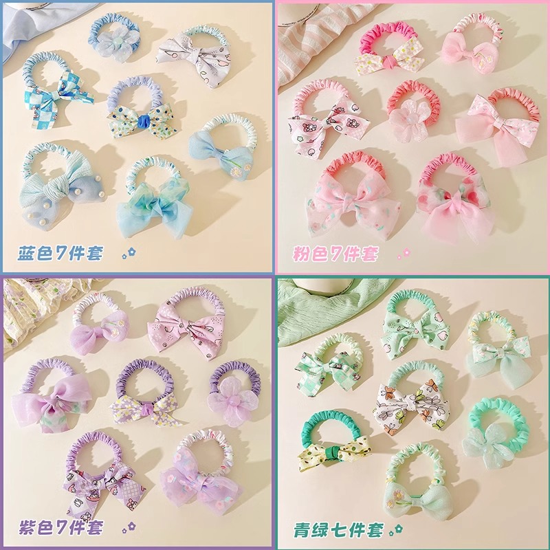 Dolce arco de cabello para niños lindas flores cuerda de cabello para niñas no lastimar cabello elástico duradero adornos de cabello de cabello