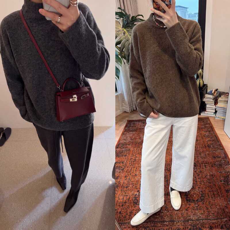 【Featured】Yuran 26 New Early Autumn Collection: Premium Alpaca Wool Blend Semi-High Collar Micro-Cocoon Knit Sweater 【Featured】Yuran 26 New Early Autumn Collection: Premium Alpaca Wool Blend Semi-High Collar Micro-Cocoon Knit Sweater