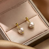 Elegant advanced earrings from pearl, 2022 collection, light luxury style, high-quality style