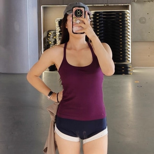 Cross-Border Women's Yoga Clothing Tops New Shock-Proof Quick-Drying Fitness Bra Elastic I-Shaped Belt Chest Pad Sports Vest