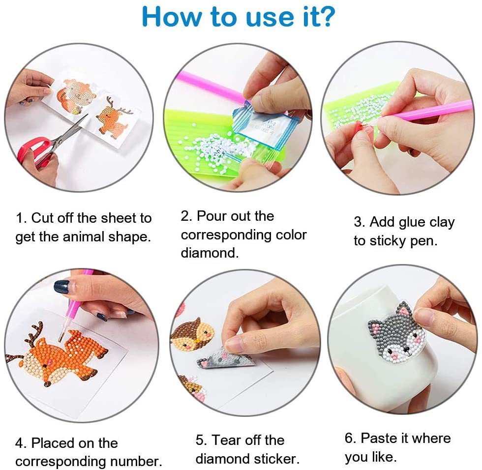 2026 nuevo 5D aleatoriamente pegatinas de diamante artesanía infantil DIY pegatinas decorativas pegatinas de refrigerador personalizados