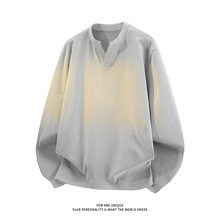 大码小v领加绒卫衣男款秋冬季休闲百搭保暖德绒打底衫长袖t恤长袖