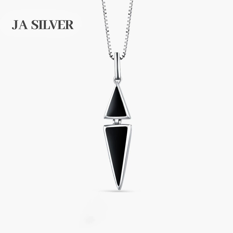 S925 plata esterlina triángulo colgante de diamante femenino versión coreana simple negro goteo colgante de plata un colgante de cabello