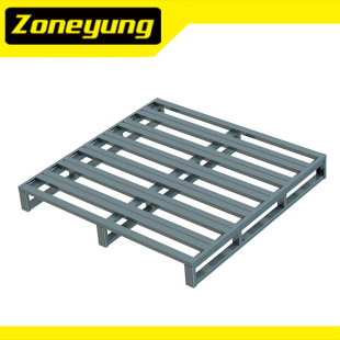 Zoneyung Steel Round Corner Iron Pallet Forklift Pallet Heavy-Duty Warehouse Steel Pallet for Load-Bearing Logistics Use