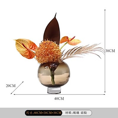 갈색 유리 꽃꽂이 1