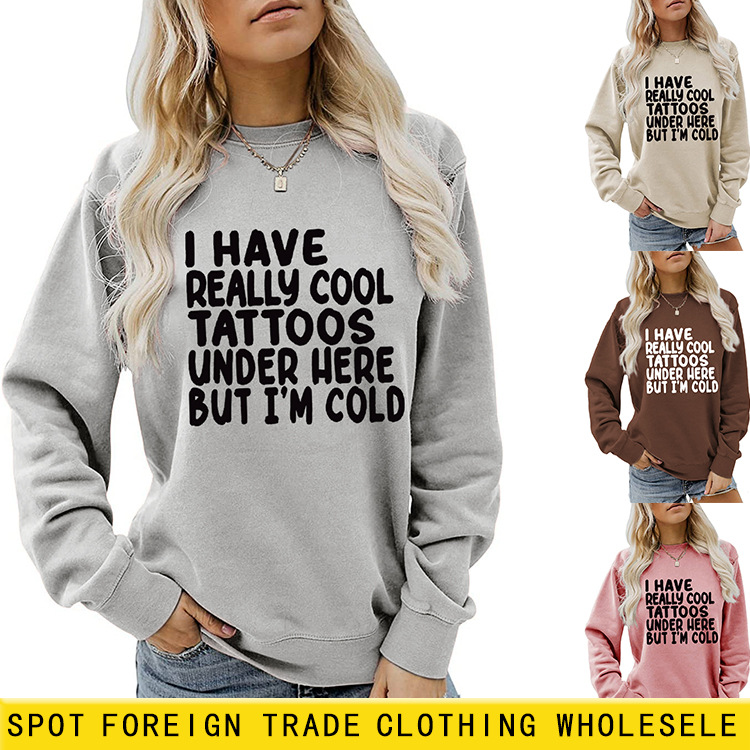 Deseo de comercio exterior transfronterizo Amazon Tengo TATTOOS REALMENTE FRESCO TATTOOS suéter casual de manga larga en stock