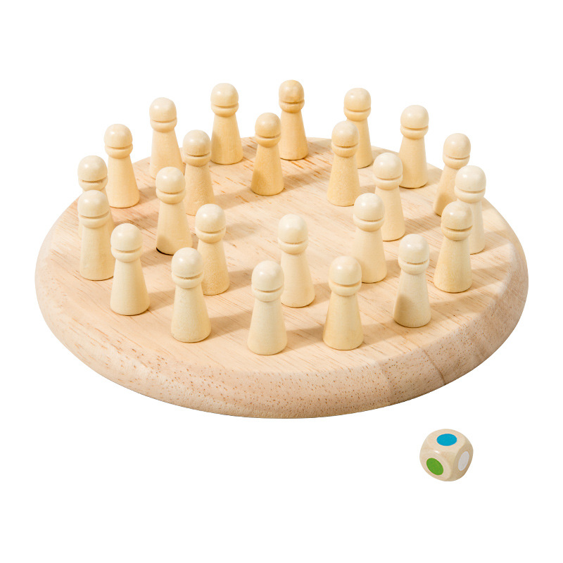 Weiwei Tiger Wood Play Color Memory Chess Entrenamiento de concentración para niños Memory Chess Baby Educación temprana Juguetes educativos de madera