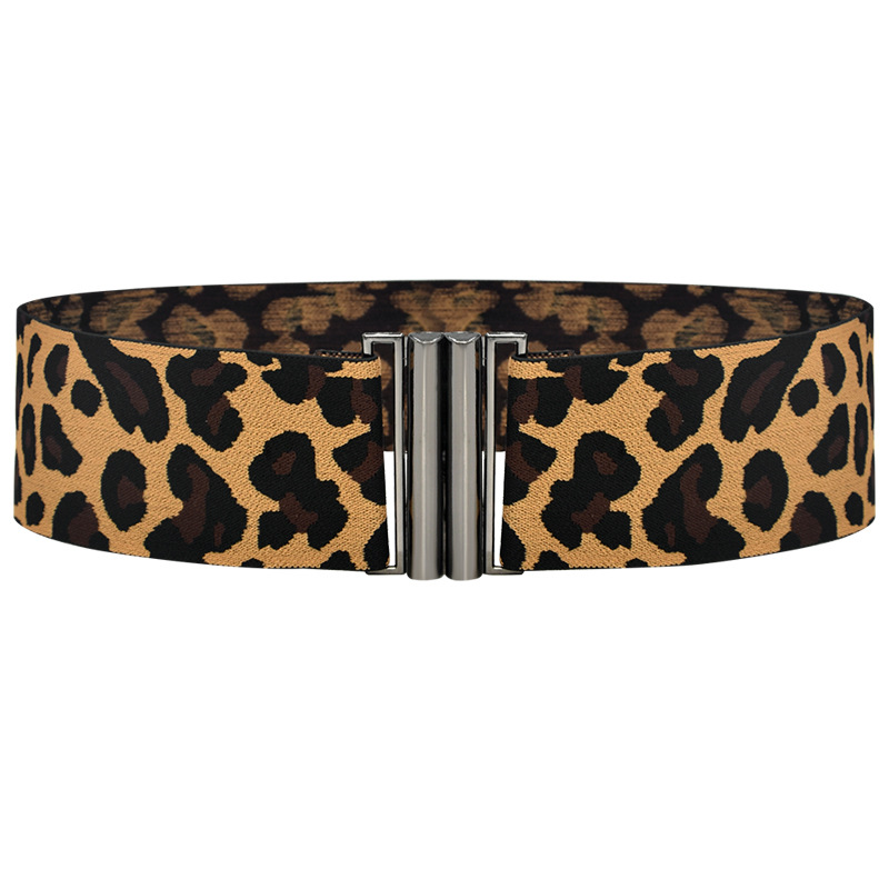 Cinturón de vestir de las nuevas mujeres populares estilo coreano cinturón elástico hebilla de plata 6cm