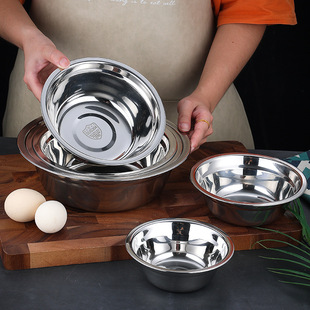 304 stainless steel soup basin household food grade thickened dish Basin iron basin instant noodle bowl egg basin commercial wholesale
