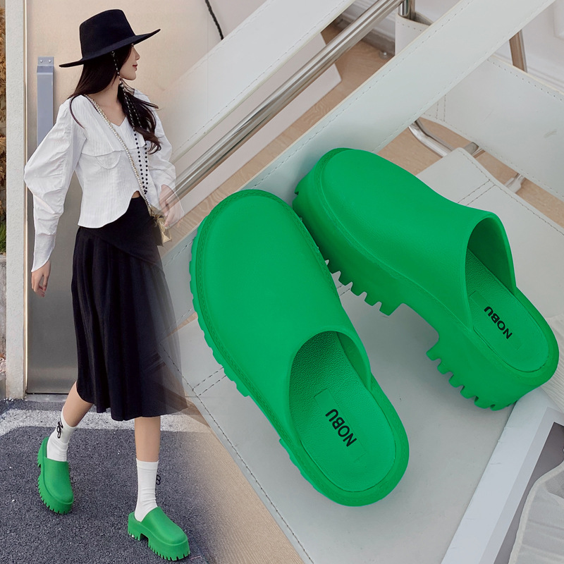 Slippers Women's 2023 Outer Wear Thick Bottom European and American Ins Trendy Fashionable Internet Popular Outdoor Foreign Trade Casual Shoes Large Size