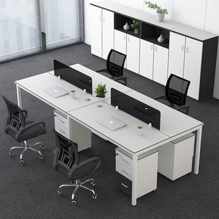 Factory direct staff desk card 4 four person table and chair combination staff card computer desk office furniture