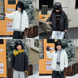 【冬款清仓！现货现发】男童韩版棉衣百搭连帽拉链轻薄儿童棉服潮