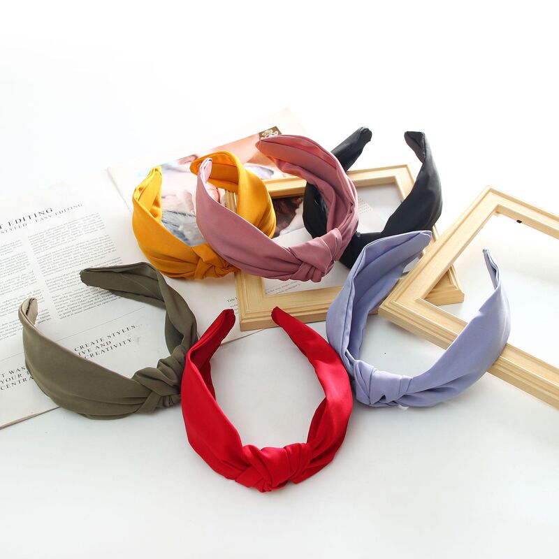 Ins風夏の新型カチューシャの純色のレトロな布芸のワイドエッジの髪のカチューシャの中間は結びのカチューシャの潮を結びます。|undefined
