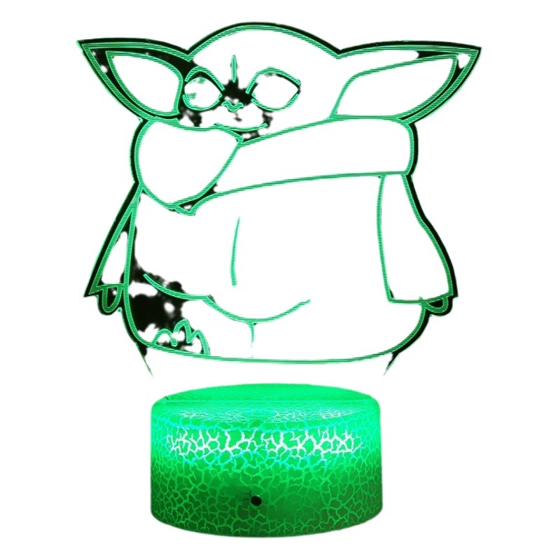 Star Wars 3D noche luz puntada Yoda bebé periférico mano Escritorio de Oficina Decoración Linda lámpara regalo