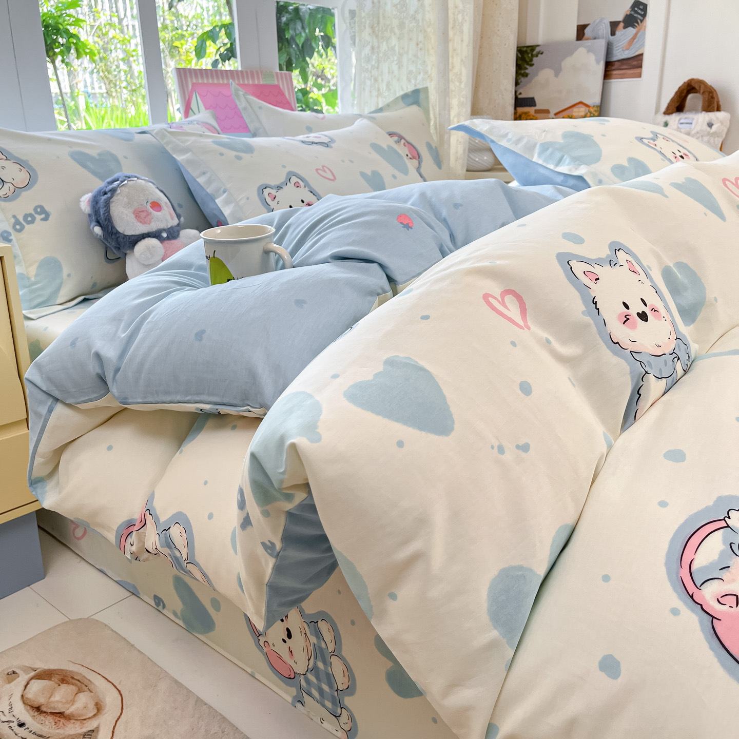 ins cubierta de edredón de algodón 150x200x230 cubierta de edredón de algodón 1m5 conjunto de edredón de cuatro piezas