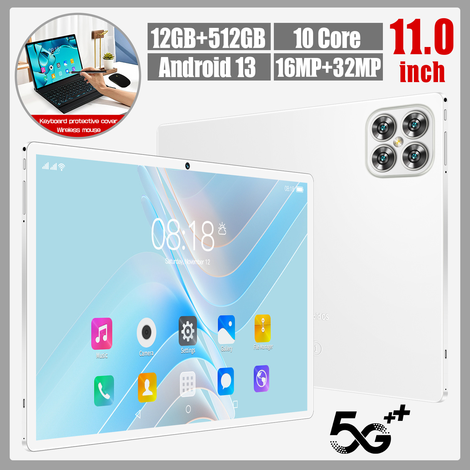 New Cross-Border 10.1inch Android Tablet 5g Call 16+512Gb Dual Sim Entertainment Tablet