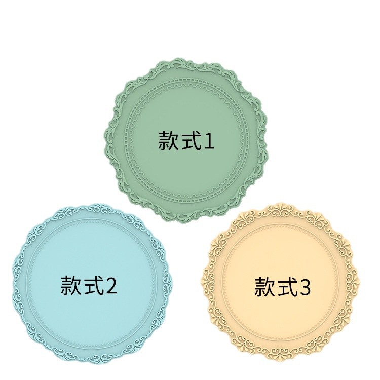 Estampado de estilo nórdico redondo, almohadilla de aislamiento de silicona en relieve, almohadilla a prueba de calor, almohadilla de café, almohadilla de tazón, mantel, posavasos, decoración de celebridades netas, hogar