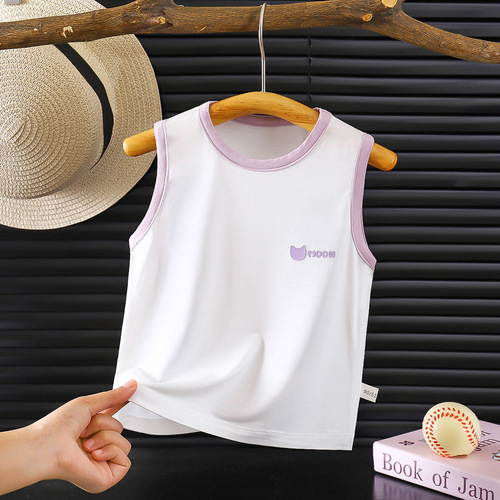 Summer Thin Boys' Baby T-shirt, Cross-Training Modal Undershirt for Girls, Sleeveless Baby Bodysuit, Wholesale