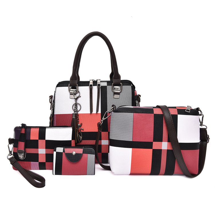 New style four-piece handbag set, European and American handbag, women's trend single-shoulder cross-border wholesale, women's bag consignment, crossbody bag undefined