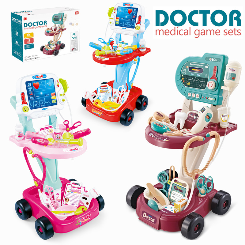 Simulación eléctrica para niños ECG doctor jugar casa juguete estetoscopio inyección equipo médico dentista traje carro
