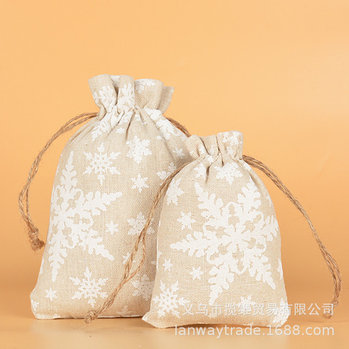 Bulk Christmas Cotton Fabric Bundle Cosmetic Stationery Toy Storage Bag Jade Jewelry Ring Necklace Rope Packaging Bag